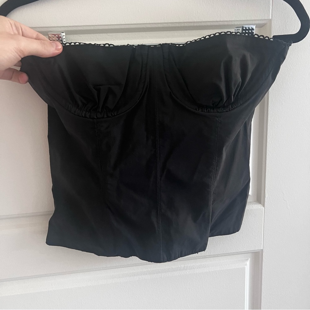 DANIELLE BERNSTEIN Black Lace-Trim Bustier